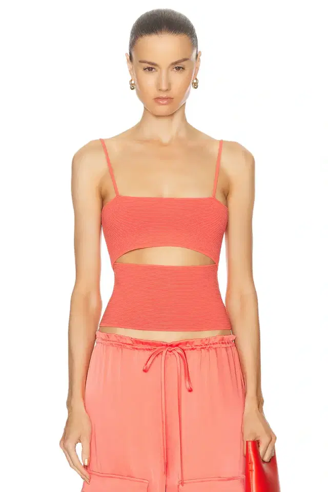 LaPointe Crepe Matte Viscose Front Slit Top