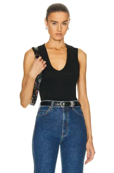 ENZA COSTA Supima Cotton Essential Sleeveless U Tank Top | Thumbnail 1
