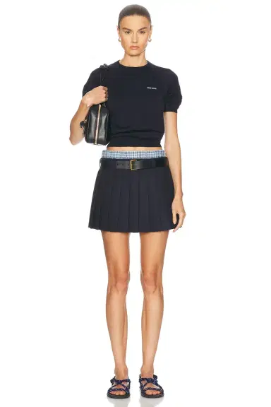 Miu Miu Pleated Mini Skirt | Thumbnail 5 Miu Miu Pleated Mini Skirt | Thumbnail 5