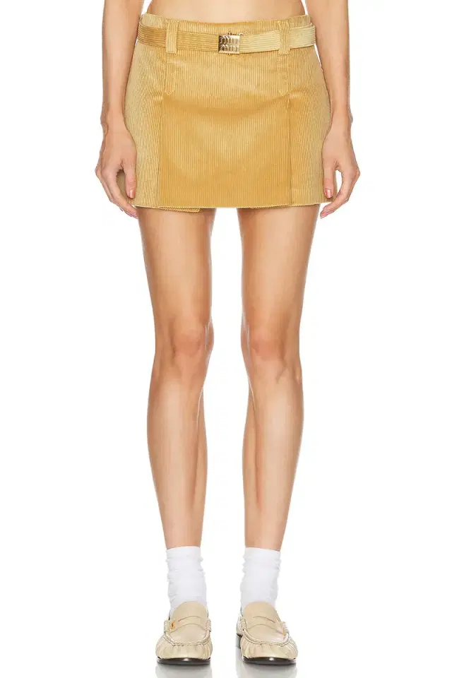 Miu Miu Ribbed Velvet Mini Skirt