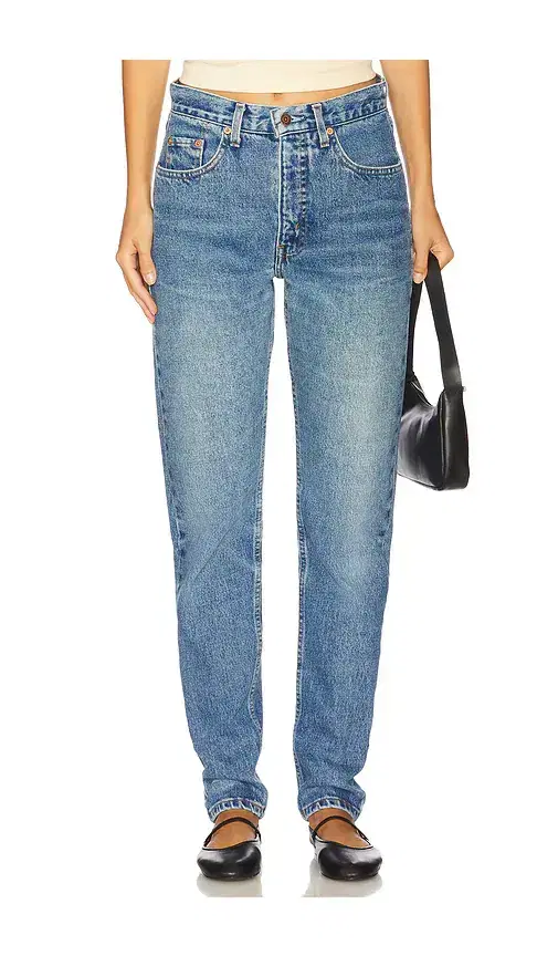 aligrace Vintage High Rise Slim Straight Jean