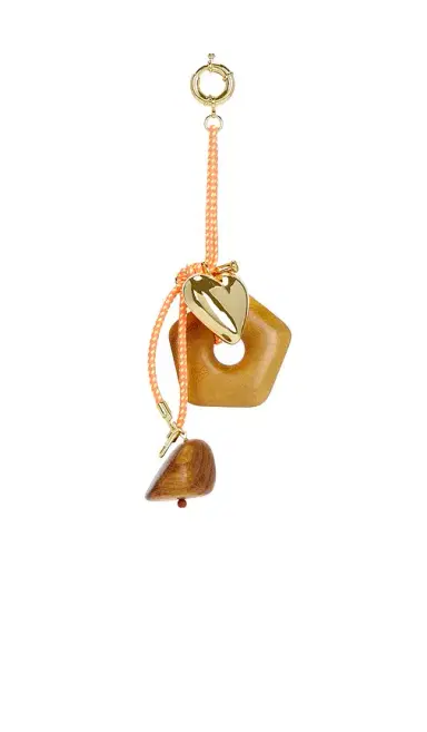 Timeless Pearly Wood & Gold Charms Rope Keychain | Thumbnail 2