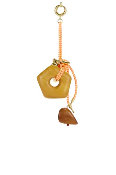Timeless Pearly Wood & Gold Charms Rope Keychain | Thumbnail 3