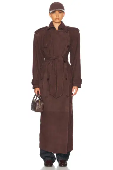 Helsa Suede Trench Coat | Thumbnail 4