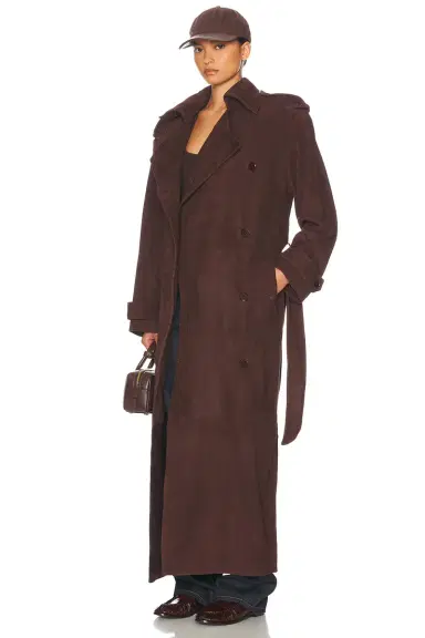 Helsa Suede Trench Coat | Thumbnail 6