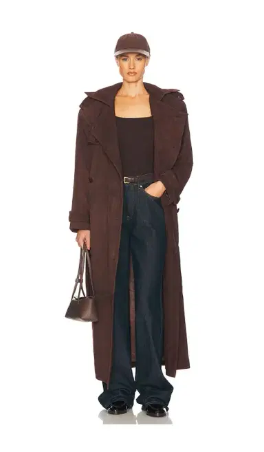 Helsa Suede Trench Coat | Thumbnail 1