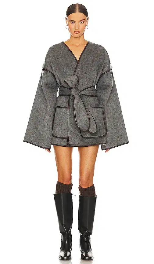 Wool Blend Blanket Coat