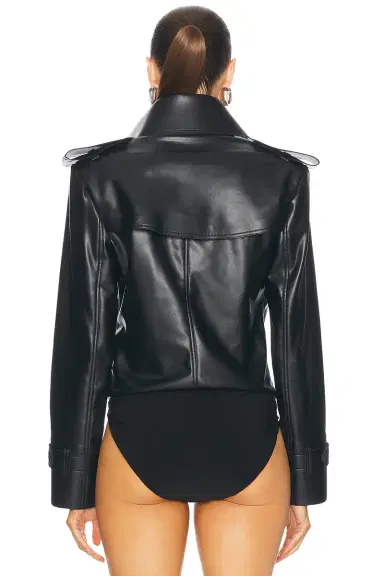 Norma Kamali Double Breasted Trench Bodysuit | Thumbnail 5
