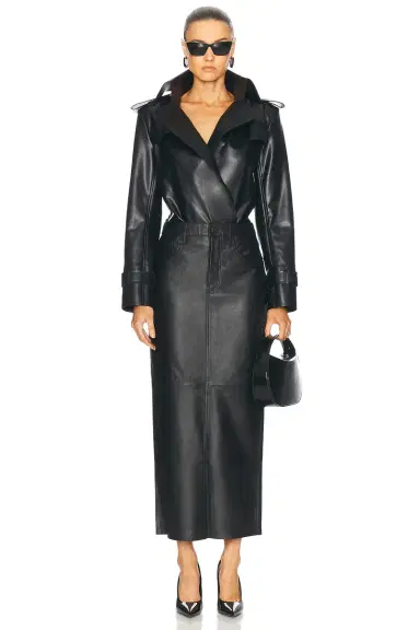 Norma Kamali Double Breasted Trench Bodysuit | Thumbnail 6