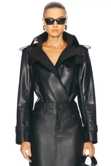 Norma Kamali Double Breasted Trench Bodysuit | Thumbnail 1