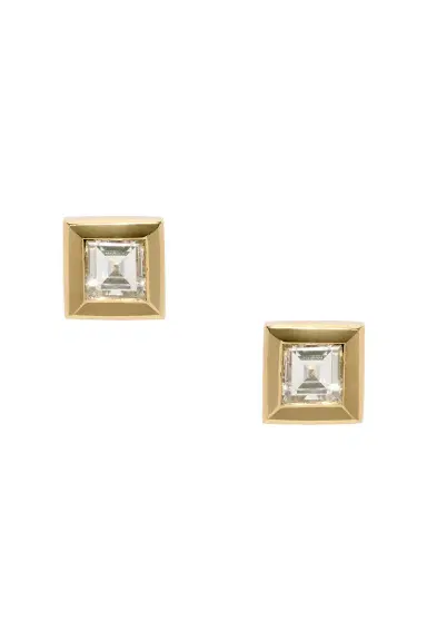 Azlee Bare Carre Stud Earrings | Thumbnail 1 Azlee Bare Carre Stud Earrings | Thumbnail 1