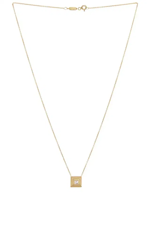 AZLEE Carre Diamond Staircase Necklace