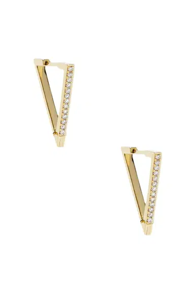 Azlee V Pave Diamond Hoop Earrings | Thumbnail 1 Azlee V Pave Diamond Hoop Earrings | Thumbnail 1