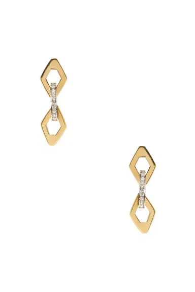 Azlee Lozenge Diamond Chain Earrings | Thumbnail 1