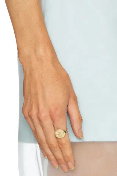 Azlee Spiral Seashell Coin Ring | Thumbnail 2
