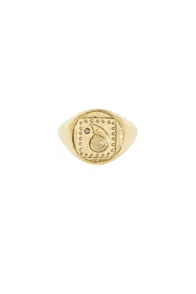 Azlee Spiral Seashell Coin Ring | Thumbnail 1