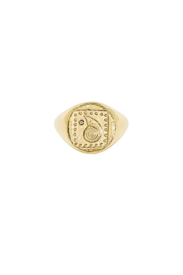 AZLEE Spiral Seashell Coin Ring