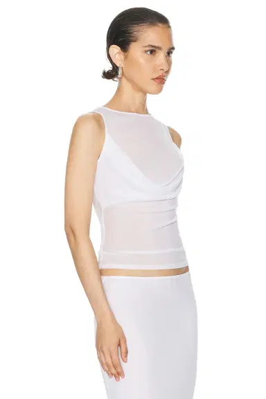 Helsa Sheer Knit Draped Top | Thumbnail 2