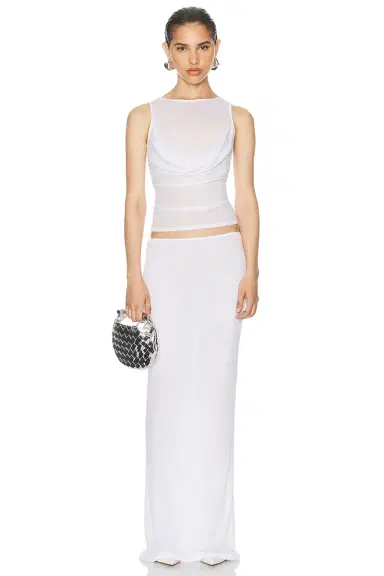Helsa Sheer Knit Draped Top | Thumbnail 4