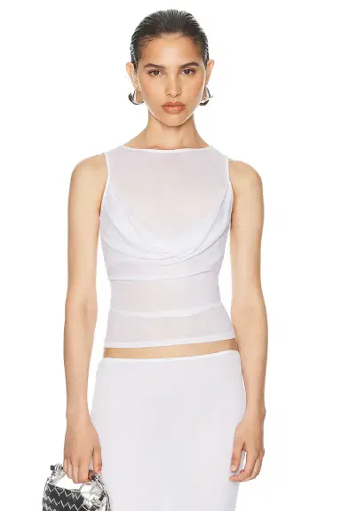 Helsa Sheer Knit Draped Top | Thumbnail 1