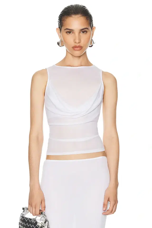 Helsa Sheer Knit Draped Top