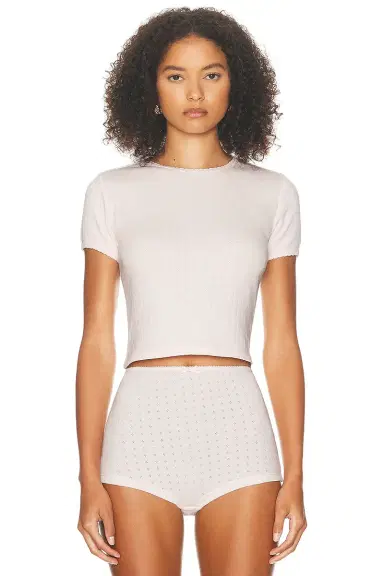 Helsa Pointelle Baby Tee | Thumbnail 3
