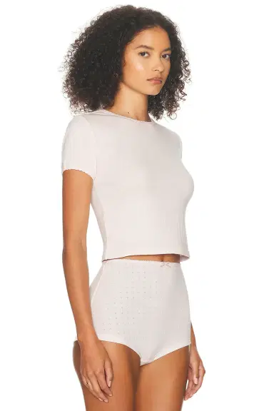 Helsa Pointelle Baby Tee | Thumbnail 4