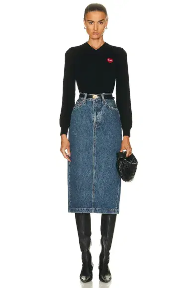 Comme des Garçons PLAY Invader V-Neck Pullover Sweater | Thumbnail 4 Comme des Garçons PLAY Invader V-Neck Pullover Sweater | Thumbnail 4