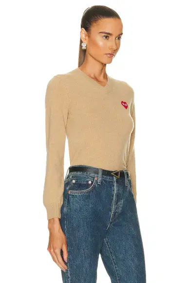 Comme des Garçons PLAY Invader V-Neck Pullover Sweater | Thumbnail 2 Comme des Garçons PLAY Invader V-Neck Pullover Sweater | Thumbnail 2