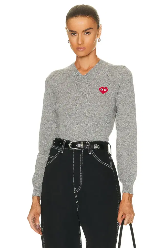 COMME des GARCONS PLAY Invader V-Neck Pullover Sweater