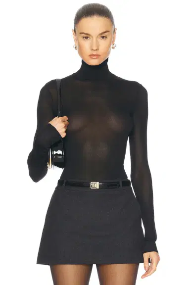 EAVES Alexander Sheer Turtleneck Sweater | Thumbnail 3
