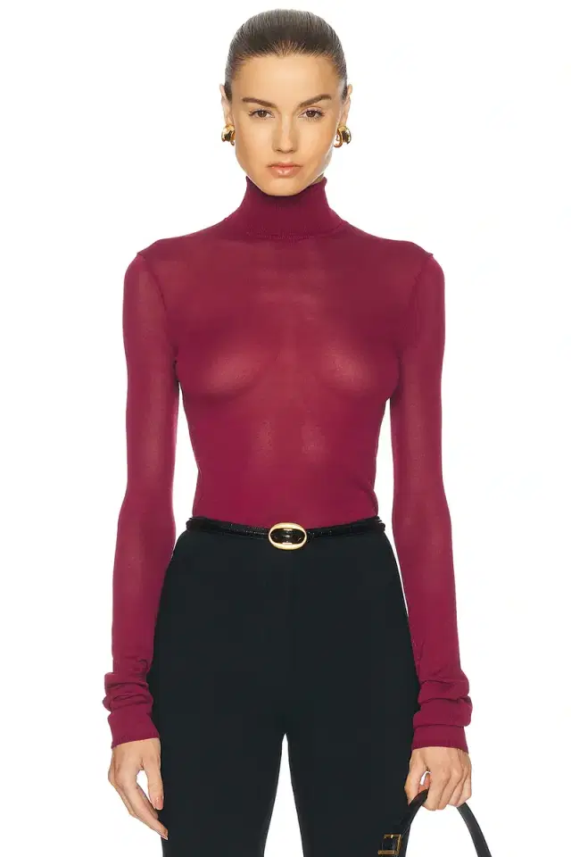 EAVES Alexander Sheer Turtleneck Sweater