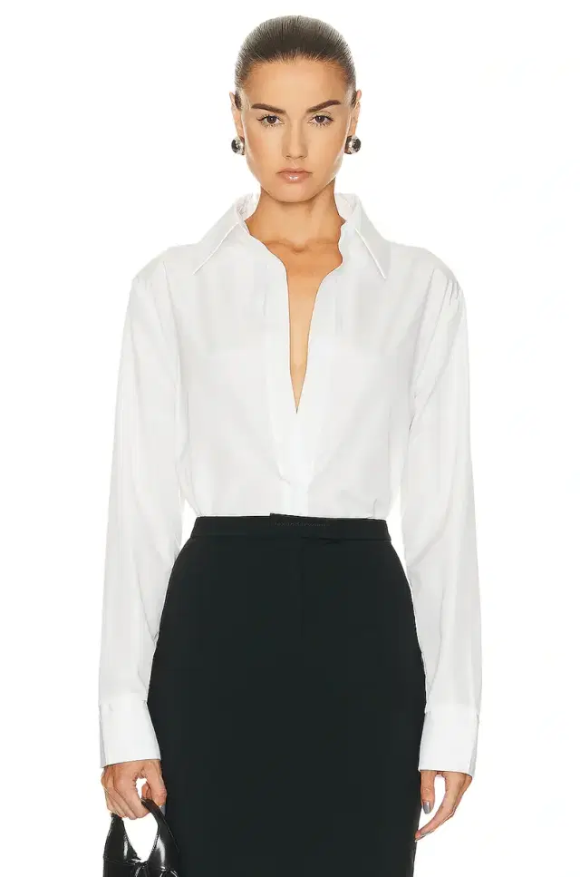 Norma Kamali Nk Shirt W/ Collar Stand