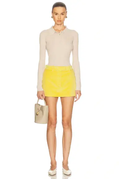 RENGGLI Cashmere Silk Rib Pointelle Knit Polo | Thumbnail 4 RENGGLI Cashmere Silk Rib Pointelle Knit Polo | Thumbnail 4