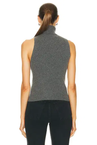 Enza Costa Rib Sleeveless Turtleneck Sweater | Thumbnail 3 Enza Costa Rib Sleeveless Turtleneck Sweater | Thumbnail 3