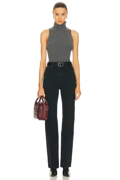 Enza Costa Rib Sleeveless Turtleneck Sweater | Thumbnail 4 Enza Costa Rib Sleeveless Turtleneck Sweater | Thumbnail 4