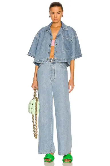 Bottega Veneta Light Bleached Belted Trouser Jeans | Thumbnail 4