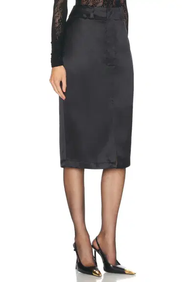Saint Laurent Satin Pencil Skirt | Thumbnail 2 Saint Laurent Satin Pencil Skirt | Thumbnail 2