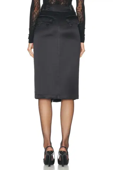 Saint Laurent Satin Pencil Skirt | Thumbnail 3 Saint Laurent Satin Pencil Skirt | Thumbnail 3