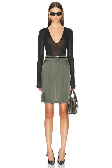 Saint Laurent Twill Skirt | Thumbnail 4 Saint Laurent Twill Skirt | Thumbnail 4
