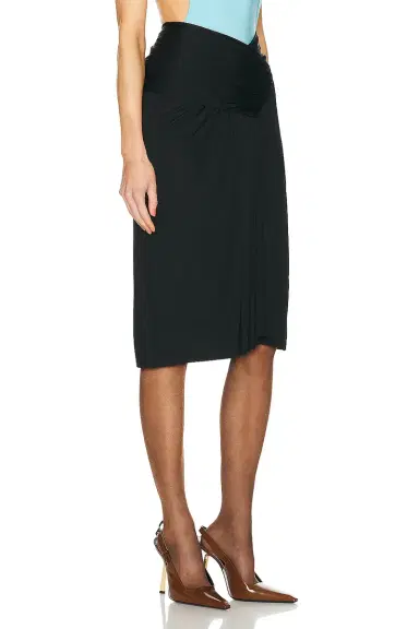 Saint Laurent Jersey Ruched Midi Skirt | Thumbnail 2 Saint Laurent Jersey Ruched Midi Skirt | Thumbnail 2