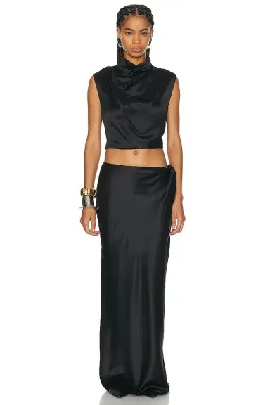 Saint Laurent Satin Maxi Skirt | Thumbnail 5 Saint Laurent Satin Maxi Skirt | Thumbnail 5