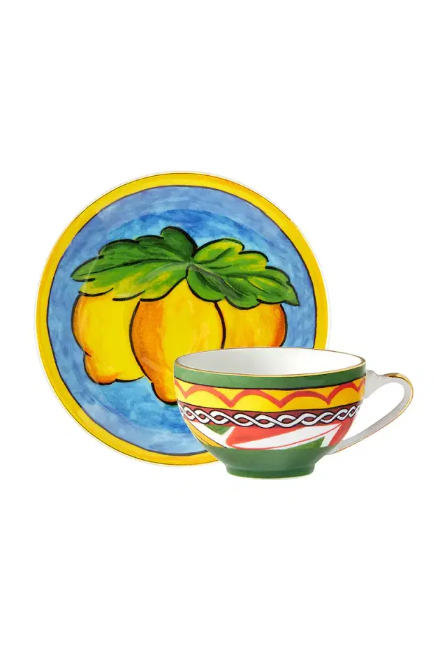 Dolce & Gabbana Casa Carretto Lemon Espresso Cup And Saucer Set