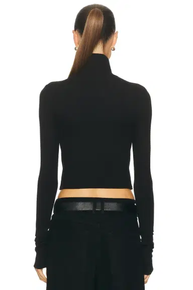 ÉTERNE Cropped Fitted Turtleneck Top | Thumbnail 3