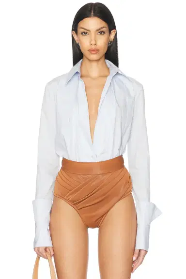 LaQuan Smith Fitted Button Down Shirt | Thumbnail 1 LaQuan Smith Fitted Button Down Shirt | Thumbnail 1