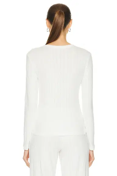 LESET Pointelle Slim Fit Long Sleeve Top | Thumbnail 3 LESET Pointelle Slim Fit Long Sleeve Top | Thumbnail 3