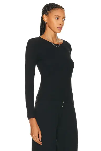 LESET Pointelle Slim Fit Long Sleeve Top | Thumbnail 2 LESET Pointelle Slim Fit Long Sleeve Top | Thumbnail 2