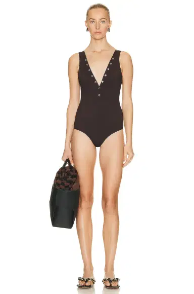 Bottega Veneta Low Back Stretch Nylon One Piece Swimsuit | Thumbnail 4 Bottega Veneta Low Back Stretch Nylon One Piece Swimsuit | Thumbnail 4
