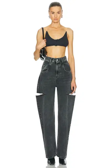 Maison Margiela Cut Out Wide Leg Jeans | Thumbnail 4 Maison Margiela Cut Out Wide Leg Jeans | Thumbnail 4