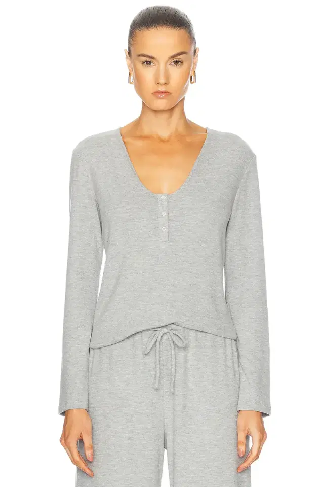 Lauren V Neck Henley Top